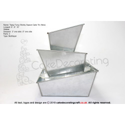 New Topsy Turvy Square Baking Tins Pans | 6 8 10 " | 3 Tiers Multilayer | Cake Decorating Craft 